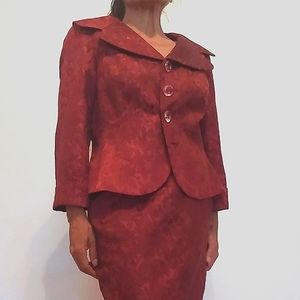 Maggy London Petites Damask fabric 2-piece suit Size 12 Petite